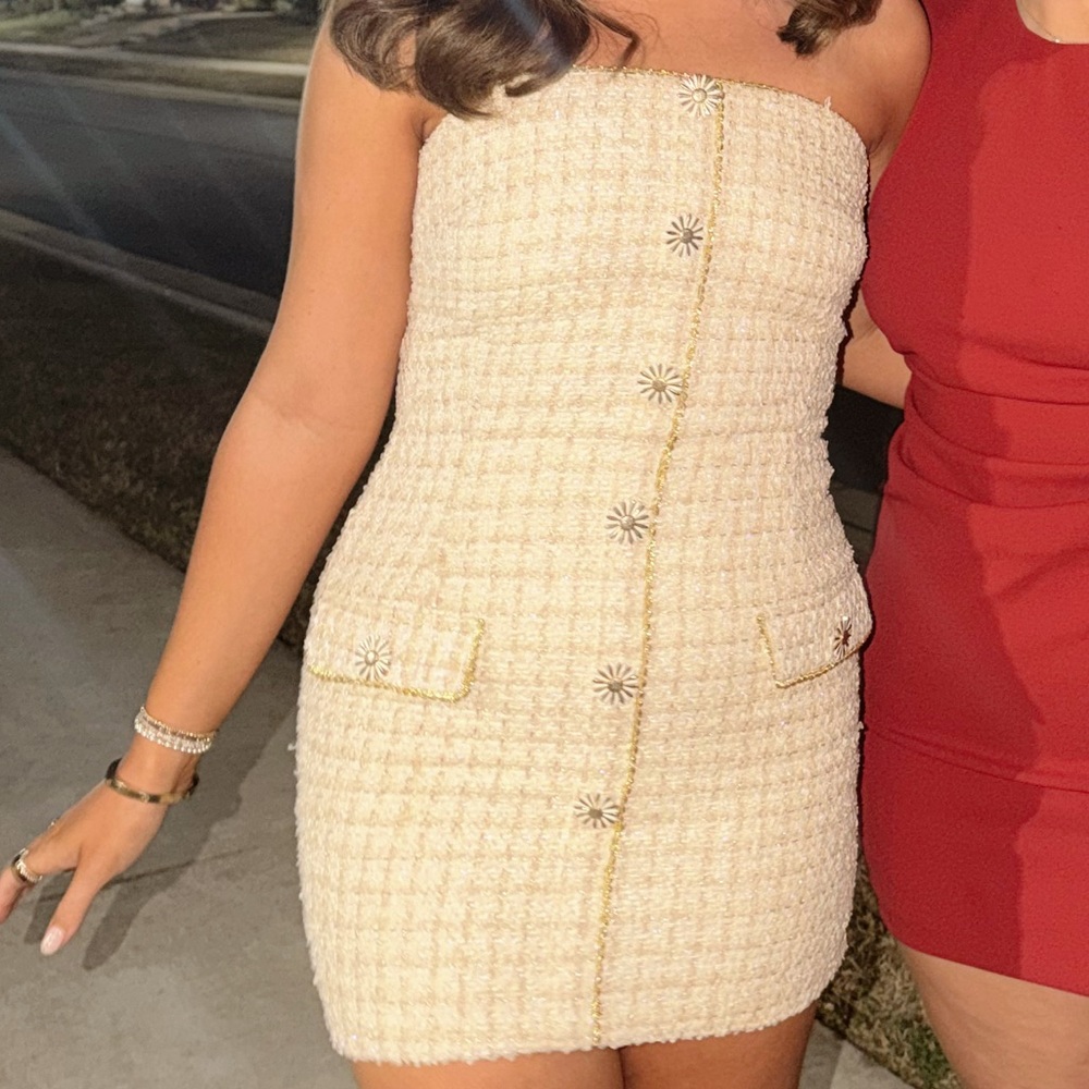 Eva Franco Yellow Strapless Dress
